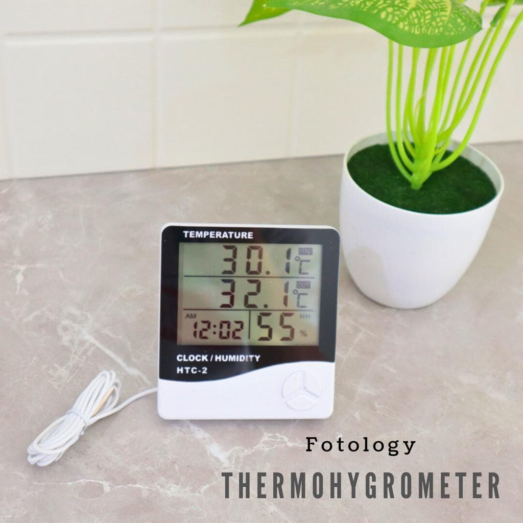 Fotology Thermohygrometer Digital HTC1 HTC2 Thermometer Pengukur Kelembaban Ruangan