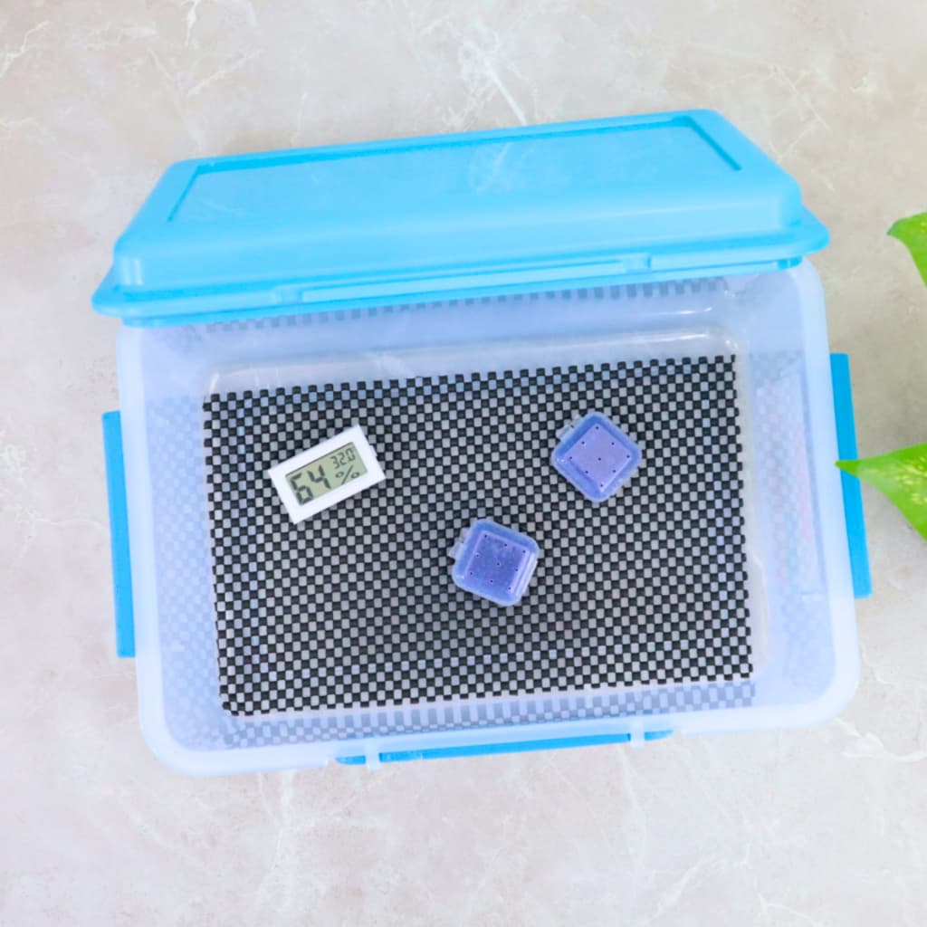 Fotology Dry box kamera tempat penyimpanan kamera dan lensa portable plastik kit silica gel dan thermohygrometer