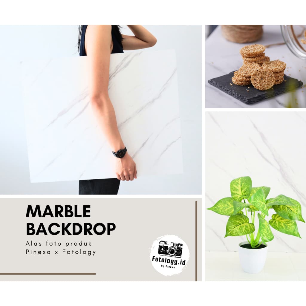Fotology Background foto alas foto produk backdrop board ukuran 48 x 60 cm motif marble