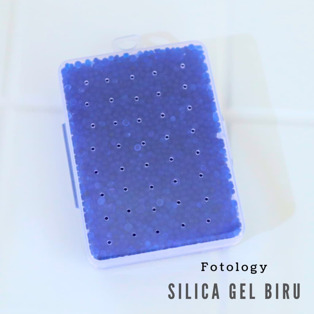 Fotology Silica gel biru kotak plastik untuk dry box kamera serap lembab anti jamur 60 gram