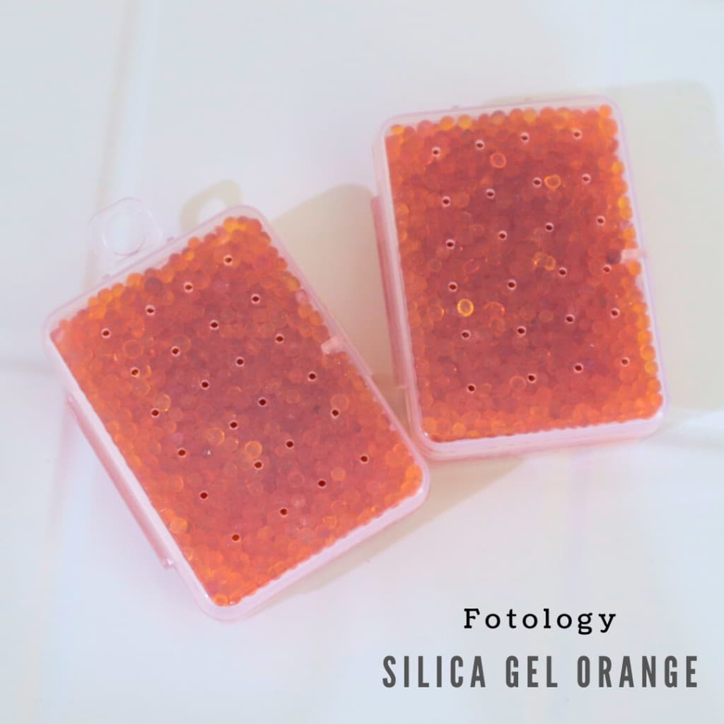 Fotology Silica gel orange untuk dry box serap lembab 60 gram kemasan kotak plastik