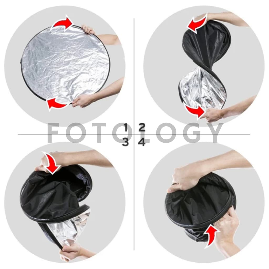 Fotology Reflektor cahaya Taff studio 5 in 1 light reflector diffuser 60 cm