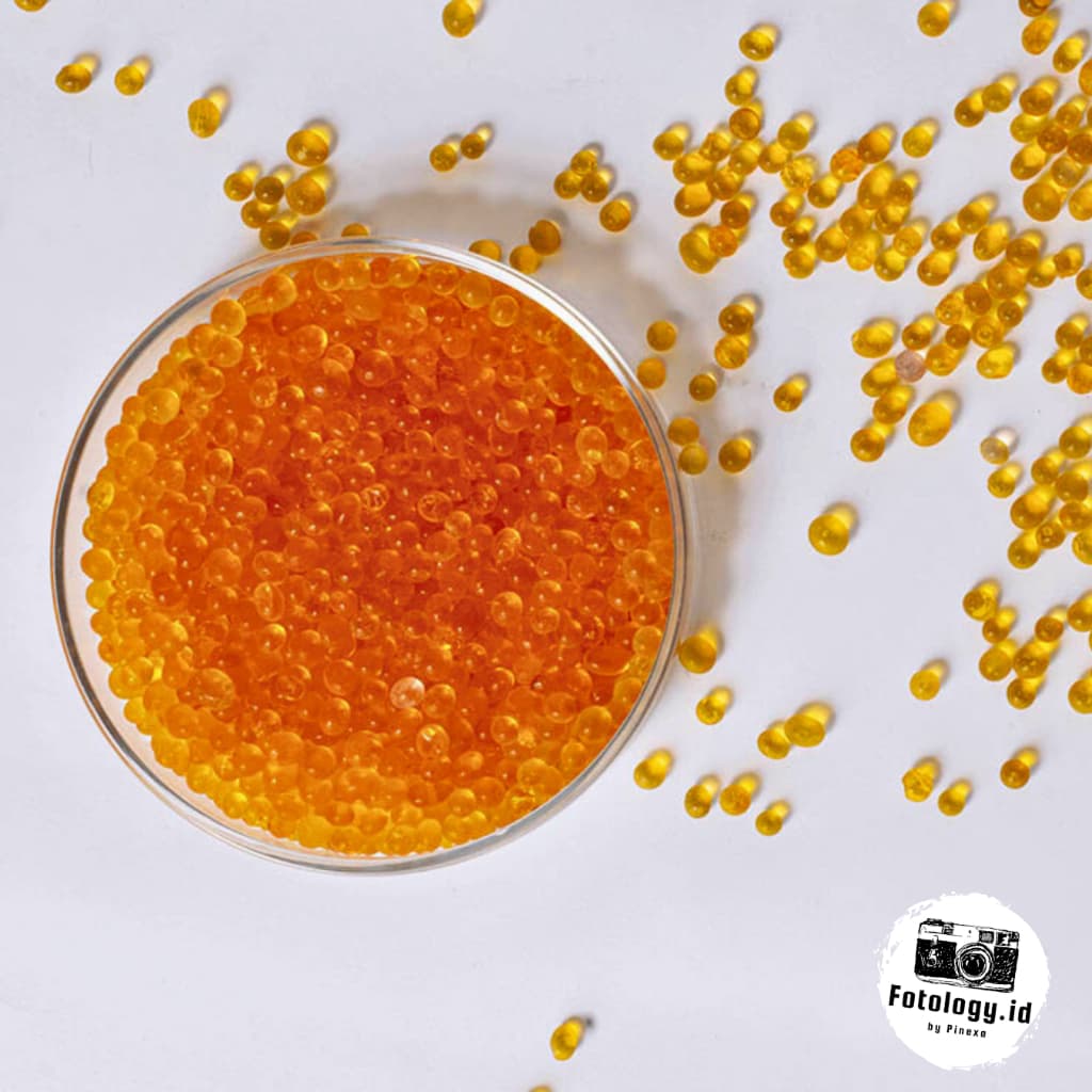 Fotology Silica gel orange 1 kg premium kemasan plastik serap lembab untuk dry box