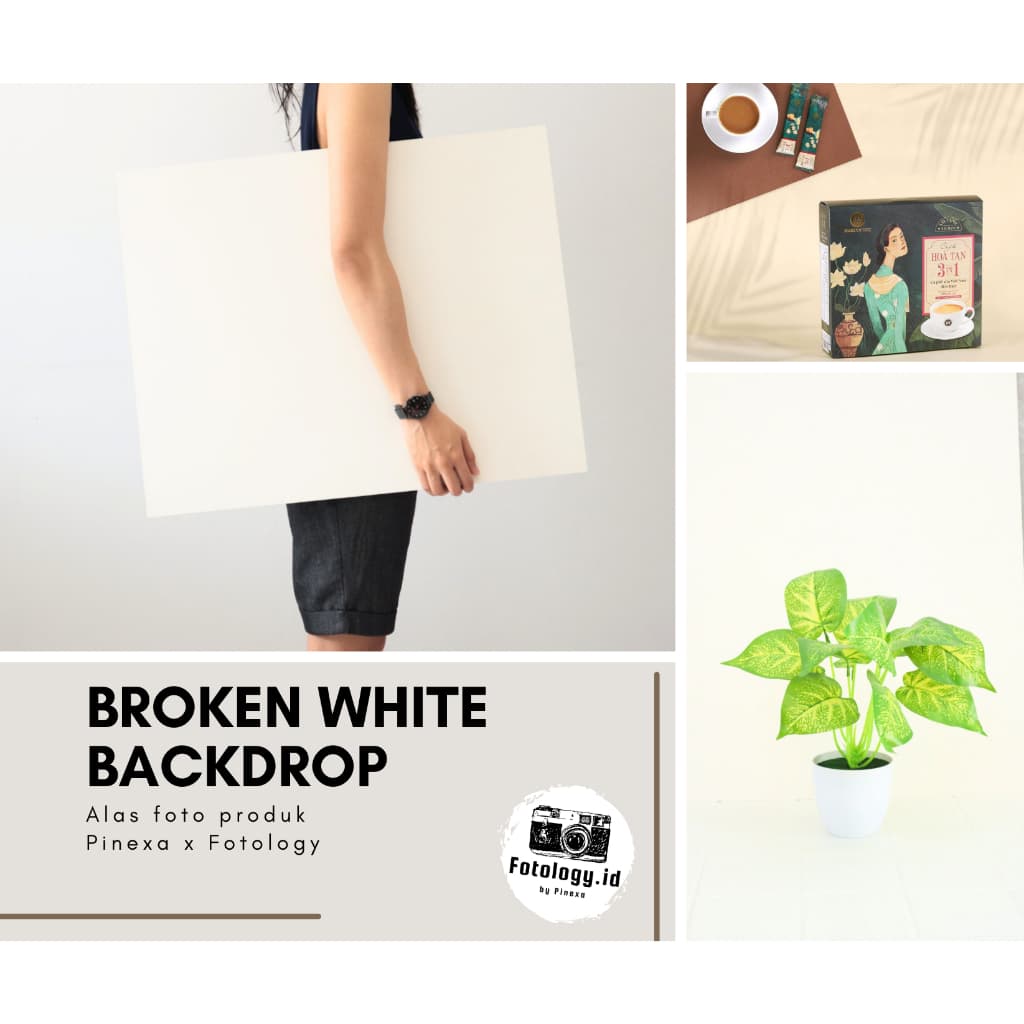 Fotology Alas foto backdrop board polos putih ukuran A2 48 x 60 cm
