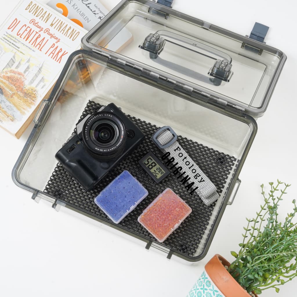 Fotology Dry Box Kamera Premium Kit Silica Gel Serap Lembab untuk Penyimpanan Lensa Kamera Anti Jamur