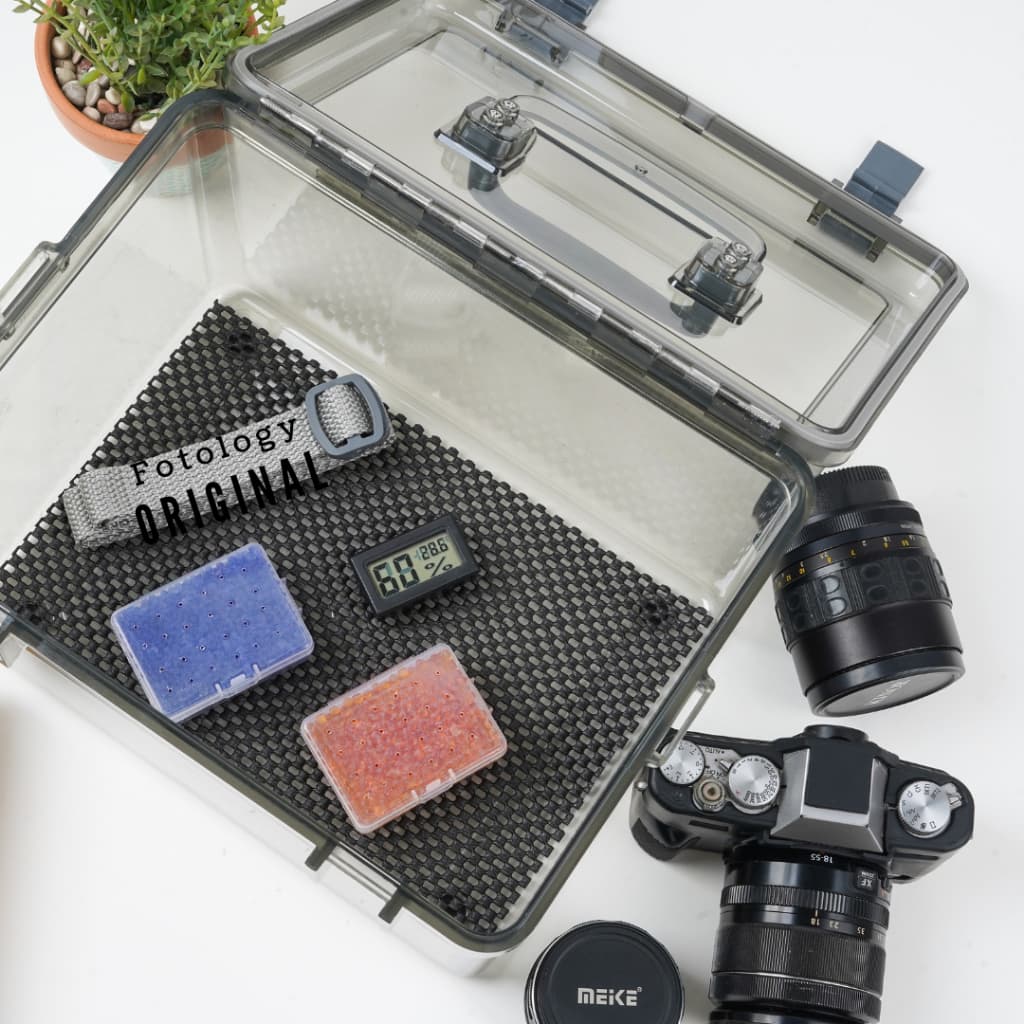 Fotology Dry Box Kamera Premium Kit Silica Gel Serap Lembab untuk Penyimpanan Lensa Kamera Anti Jamur