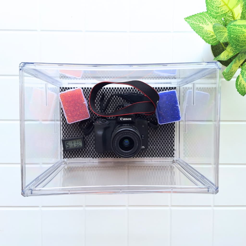 Semi Dry Box Penyimpanan Kamera Kit Silica Gel Tempat Casing Kamera Akrilik
