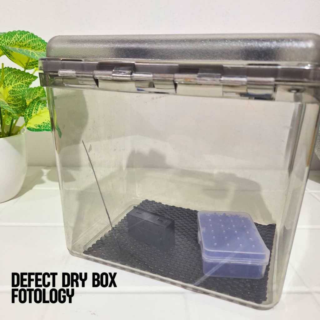 [Cacat] Dry Box Kamera Premium Kit Silica Gel Box Penyimpanan Kamera Anti Lembab Jamur dengan Seal Kedap Udara