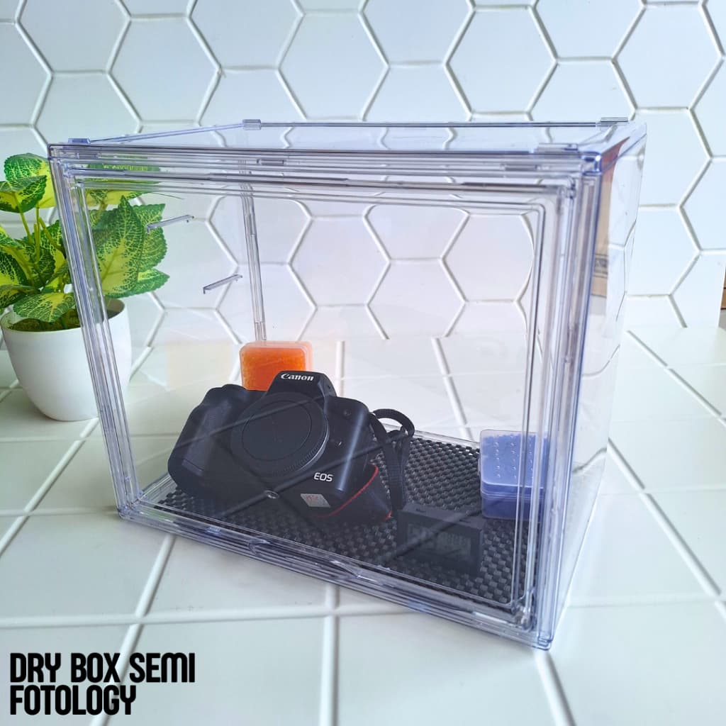 Semi Dry Box Penyimpanan Kamera Kit Silica Gel Tempat Casing Kamera Akrilik