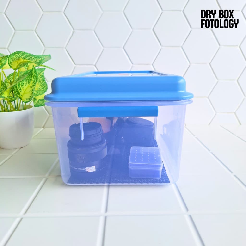 Fotology Dry box kamera tempat penyimpanan kamera dan lensa portable plastik kit silica gel dan thermohygrometer
