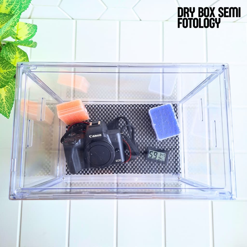 Semi Dry Box Penyimpanan Kamera Kit Silica Gel Tempat Casing Kamera Akrilik