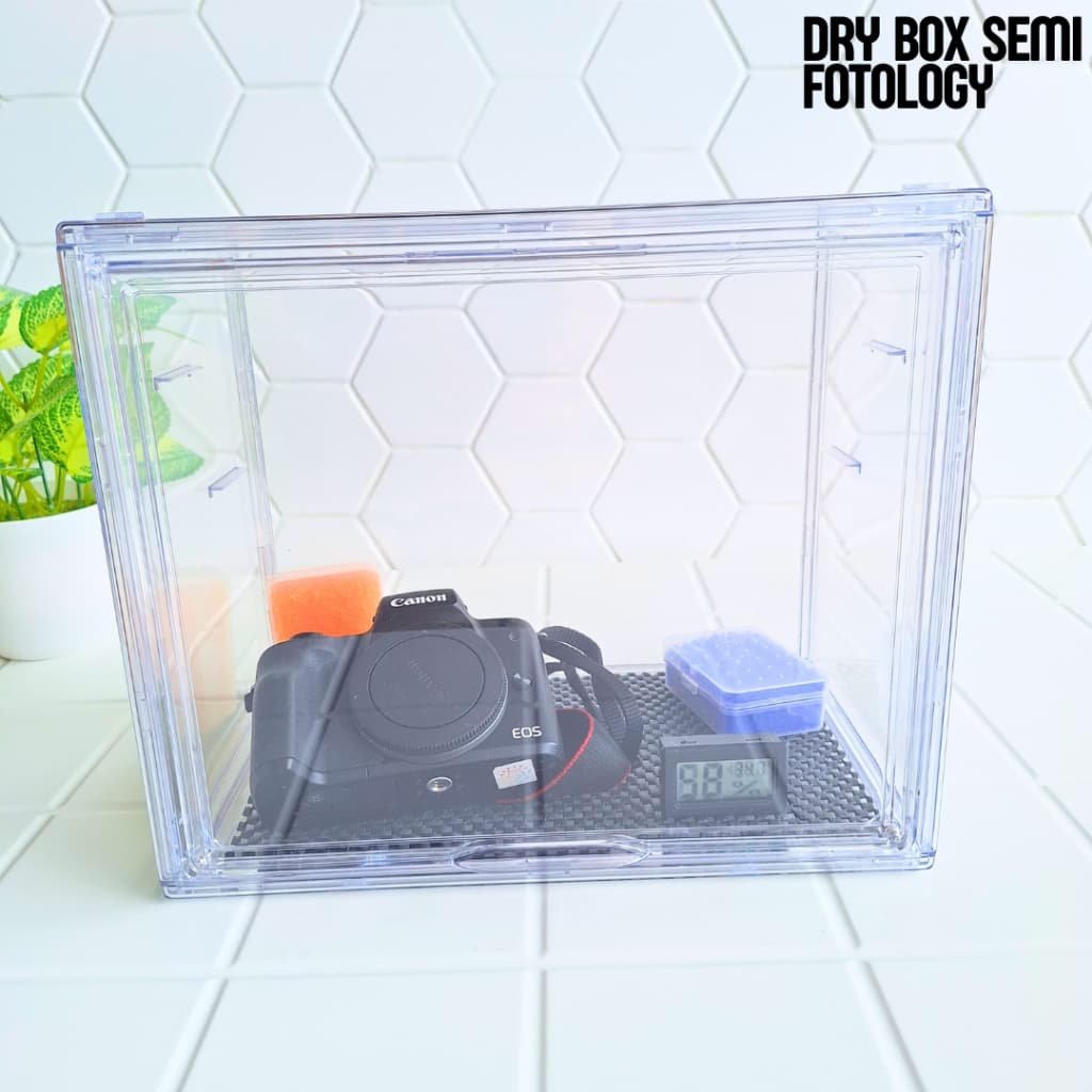 Semi Dry Box Penyimpanan Kamera Kit Silica Gel Tempat Casing Kamera Akrilik