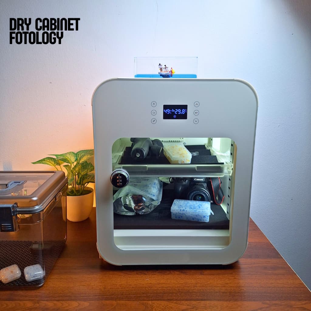 Fotology Dry cabinet untuk Kamera dan lensa tempat penyimpanan elektronik anti jamur kapasitas 30 liter Touchscreen