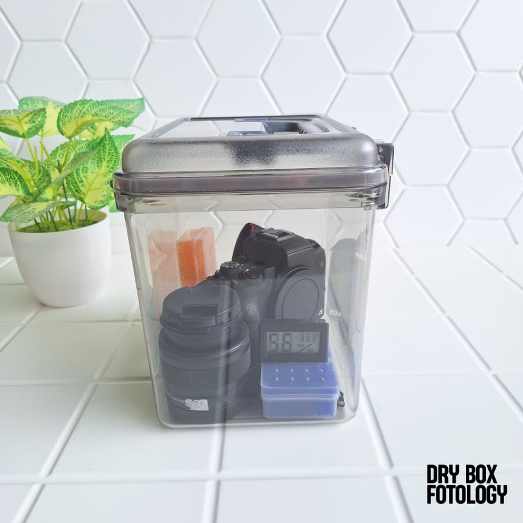 Fotology Dry Box Kamera Premium Kit Silica Gel Box Penyimpanan Kamera Anti Lembab Jamur dengan Seal Kedap Udara