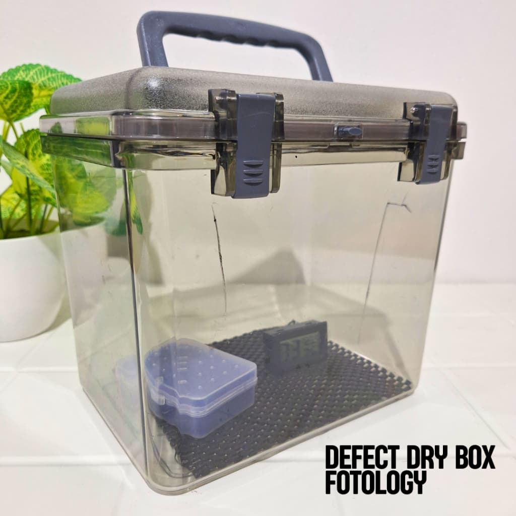 [Cacat] Dry Box Kamera Premium Kit Silica Gel Box Penyimpanan Kamera Anti Lembab Jamur dengan Seal Kedap Udara