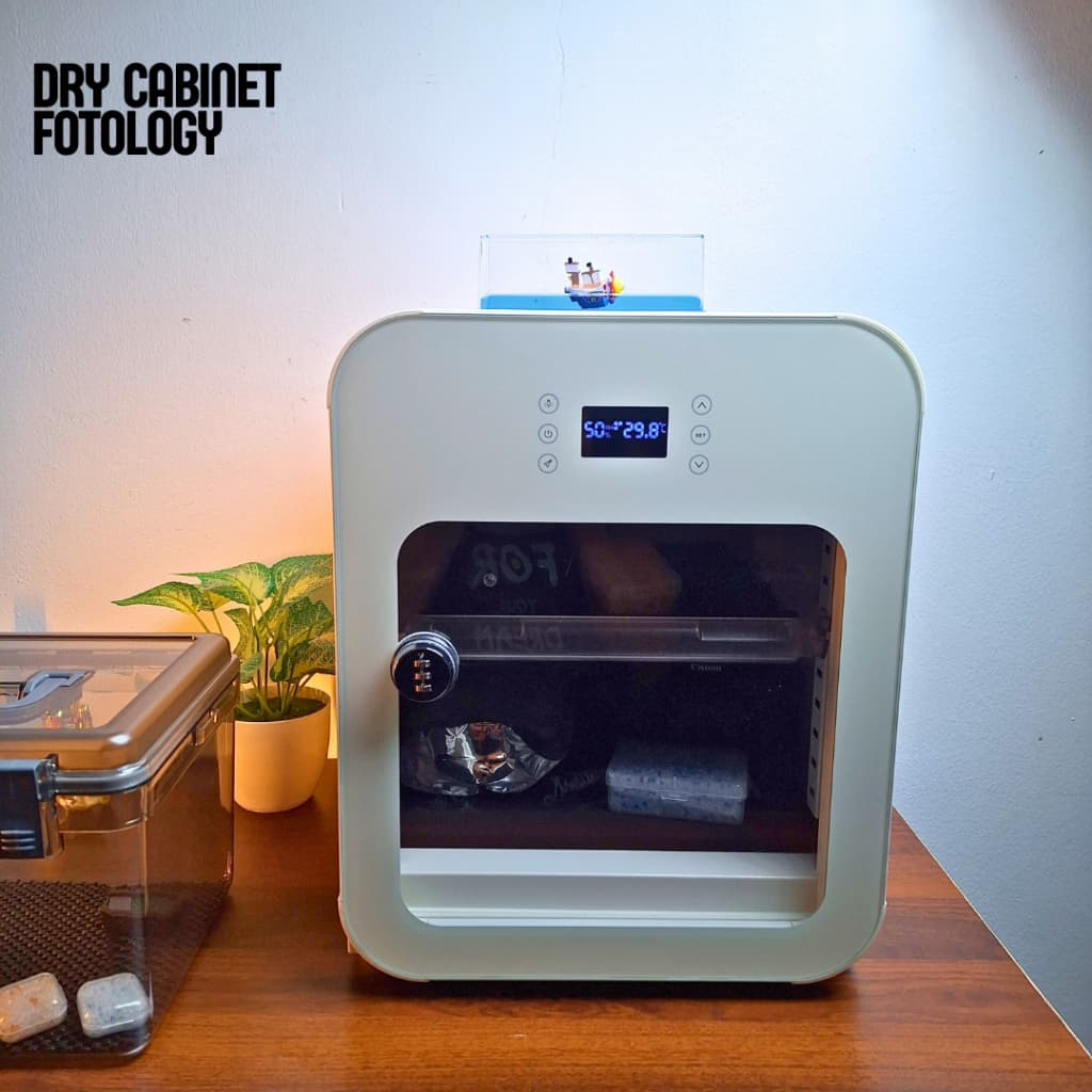 Fotology Dry cabinet untuk Kamera dan lensa tempat penyimpanan elektronik anti jamur kapasitas 30 liter Touchscreen
