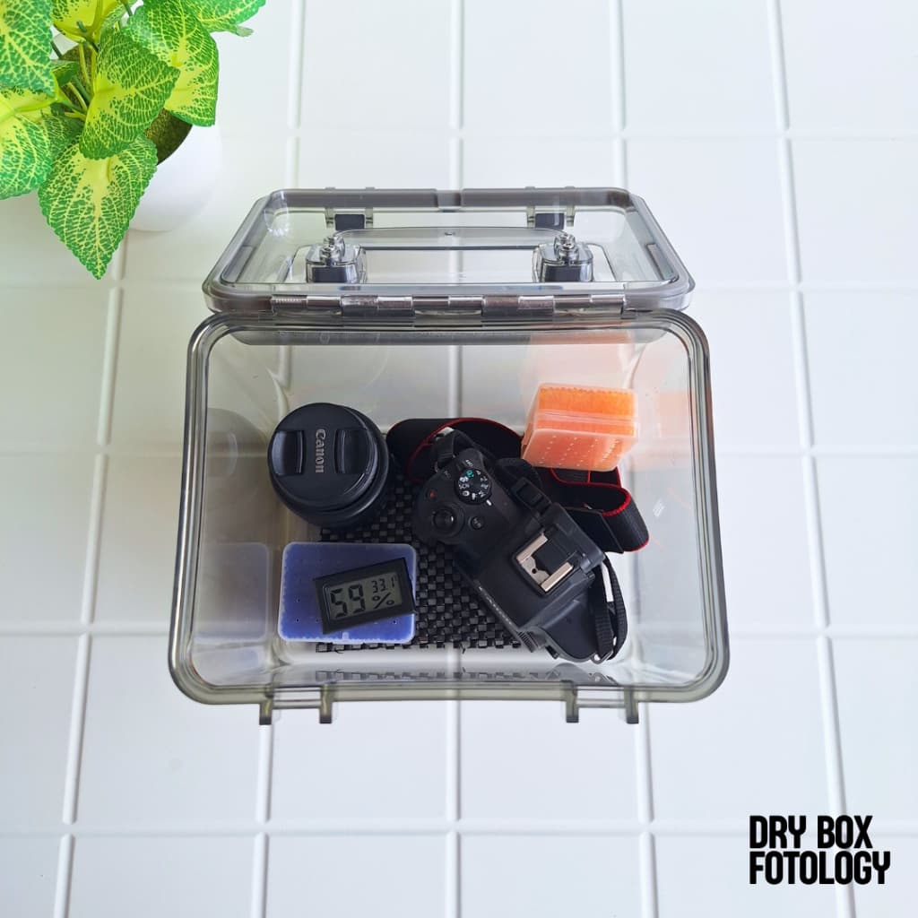 Fotology Dry Box Kamera Premium Kit Silica Gel Box Penyimpanan Kamera Anti Lembab Jamur dengan Seal Kedap Udara