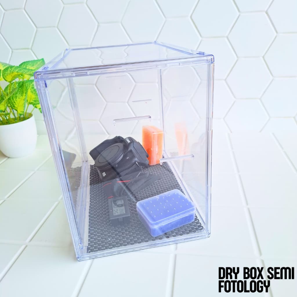 Semi Dry Box Penyimpanan Kamera Kit Silica Gel Tempat Casing Kamera Akrilik