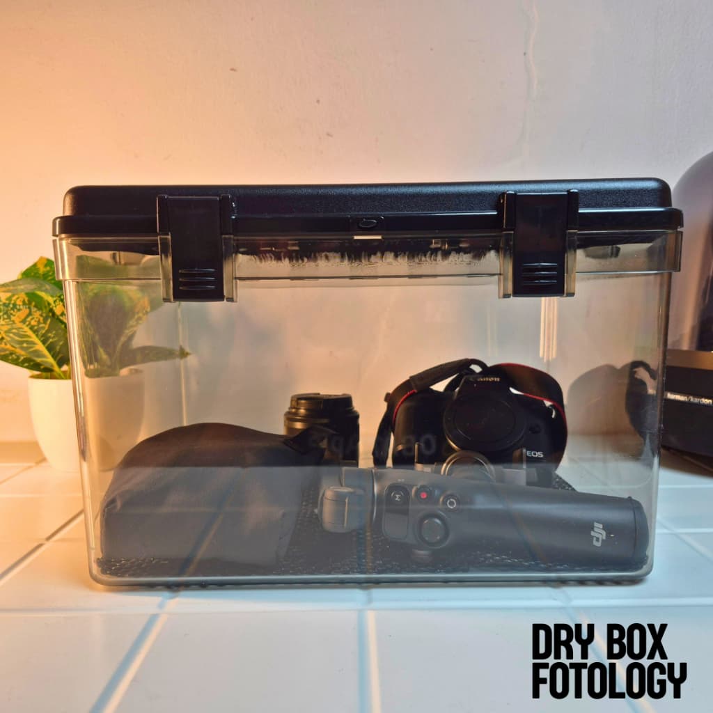 Dry Box Kamera Extra Besar Dengan Silica Gel dan Thermohygrometer Super Dry Bebas Jamur untuk Kamera