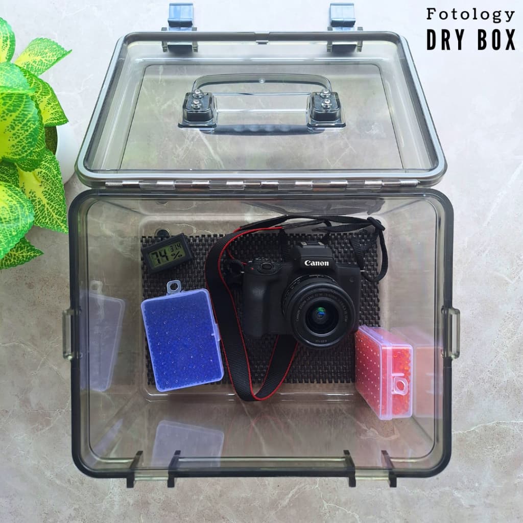 Fotology Dry Box Kamera Premium Kit Silica Gel Box Penyimpanan Kamera Anti Lembab Jamur dengan Seal Kedap Udara
