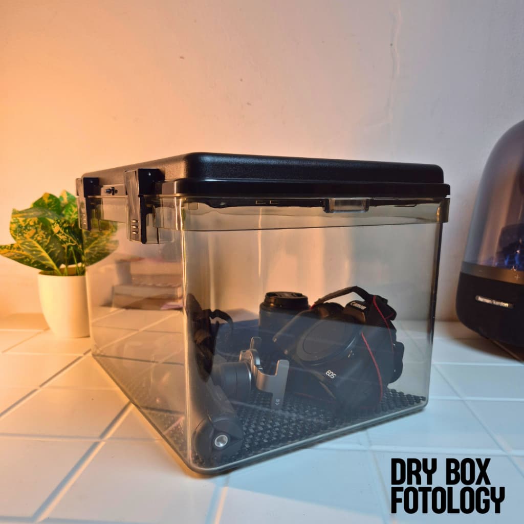 Dry Box Kamera Extra Besar Dengan Silica Gel dan Thermohygrometer Super Dry Bebas Jamur untuk Kamera